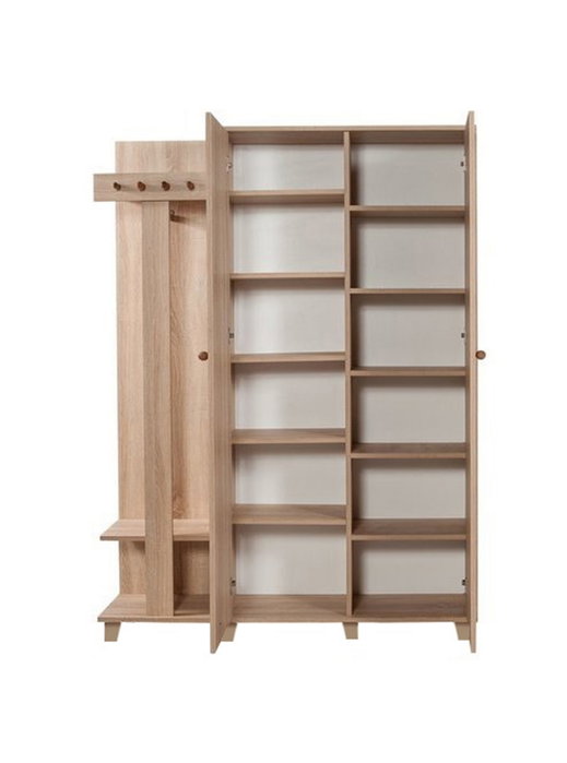 Hanah Home Consola de Entrada 135-727 Roble Sonoma 135x192x36 cm Mueble de Pasillo con Estantes